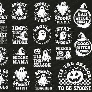Halloween Ghouls Svg Bundle, Stay Spooky svg, Hot Ghoul png, Spooky Vibes Svg, Ghost Cute Retro Halloween Vibes files for Cricut, Groovy svg