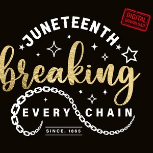 Juneteenth Breaking Every Chain SVG: Afro Woman Gift (Digital Download)