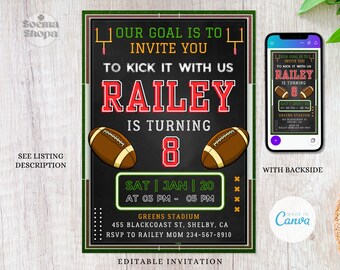 American Football Party Invitations. Editable PDF. Printable. Instant ...