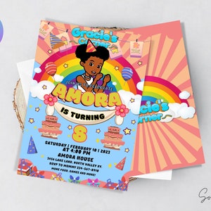 Digitale uitnodiging Gracie Party, speeltuin Kid Birthday Girl, bewerkbare uitnodiging gepersonaliseerde Instant Download en afdrukbaar