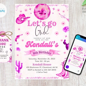 Cowgirl Birthday Invitation: Editable Western Party (Digital Download)