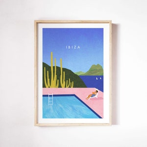 Ibiza Print by Henry Rivers  | Ibiza Wall Art Print | Art Poster | Ibiza