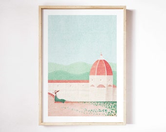 Florence Print by Henry Rivers | Duomo Wall Art | Florence Art Poster