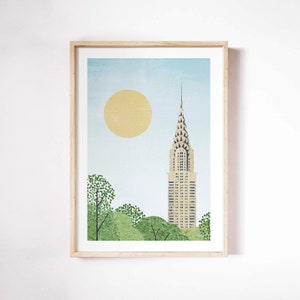 Chrysler New York Print by Henry Rivers | Chrysler Building Wall Art | New York Art Poster