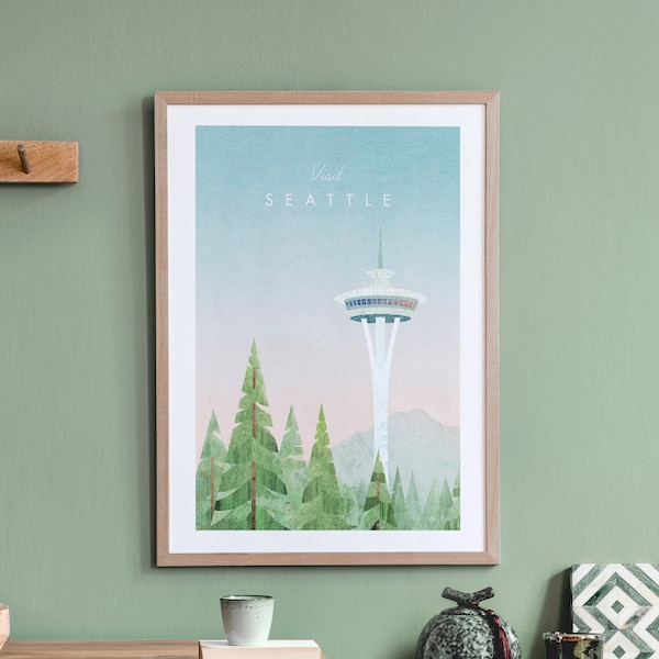 Seattle Print by Henry Rivers | Seattle Wall Art | Seattle Art Poster