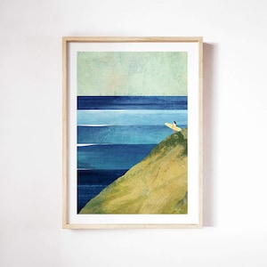 Surf Girl VII Impresión por Henry Rivers / Surf, Surfista, Surf Lookout Beach Wall Art Print / Póster de arte / Surfista y conjunto de olas del océano