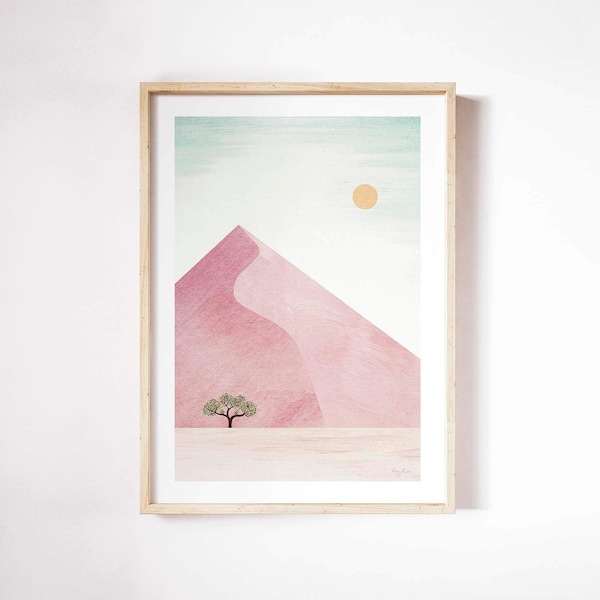 Pink Dune Namibia Poster von Henry Rivers | Sanddünen Wandkunst | Desert Art Poster Inaktiv