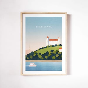 Bratislava, Slovakia Print by Henry Rivers  | Bratislava, Slovakia Wall Art Print | Art Poster | Bratislava, Slovakia