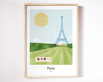 Paris Print by Henry Rivers | Paris Wall Art | Paris Art Poster