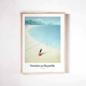 Dominikanische Republik Poster von Henry Rivers | Dominikanische Republik Wandkunst | Dominikanische Republik Kunstplakat