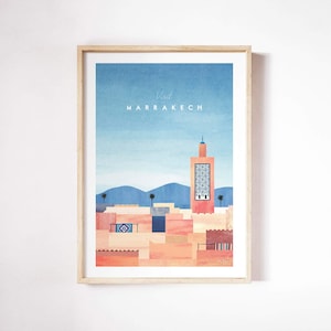 Marrakech, Morocco Print by Henry Rivers  | Marrakech, Morocco Wall Art Print | Art Poster | Marrakech, Morocco