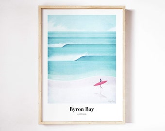 Bryon Bay Print by Henry Rivers | Bryon Bay Wall Art | Bryon Bay Art Poster