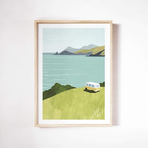 Van Life Print by Henry Rivers | Van Life Wall Art Print | Art Poster | Campervan, Van, Kombi Van