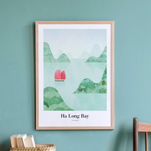 Ha Long Bay Print by Henry Rivers | Vietnam Wall Art | Ha Long Bay Art Poster
