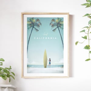 Impresión de California por Henry Rivers / Arte de pared de California / Cartel de arte de California