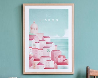 Lisbon Print by Henry Rivers | Lisbon Wall Art | Lisbon Art Poster