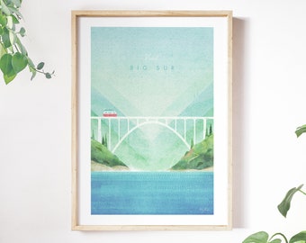 Big Sur Print by Henry Rivers | Bixby Bridge Wall Art | Big Sur Art Poster