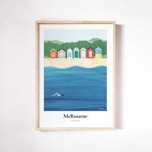 Melbourne Print by Henry Rivers | Melbourne Wall Art | Melbourne Art Poster