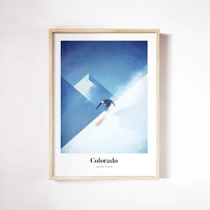 Ski Colorado Print by Henry Rivers | Ski Colorado Wall Art | Ski Colorado Art Poster