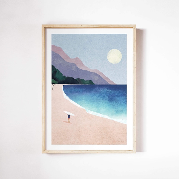 Surf Beach II Print by Henry Rivers | Surfer, Surfing Wall Art Print | Art Poster | Surfing, Beach, Summer