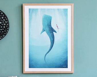 Whale Shark Print by Henry Rivers | Whale Shark Wall Art | Whale Shark Art Poster