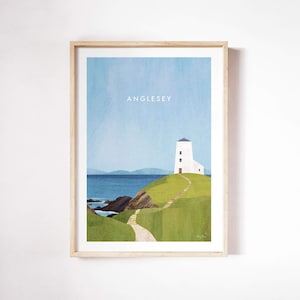 Stampa del faro di Anglesey, Llanddwyn Island di Henry Rivers / Stampa artistica da parete / Poster artistico /