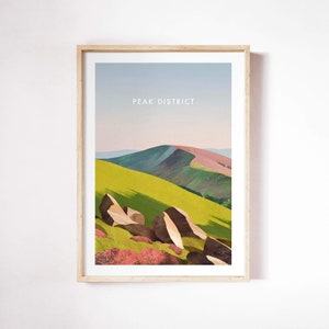 Peak District Print by Henry Rivers  | Peak District Wall Art Print | Art Poster | Peak District