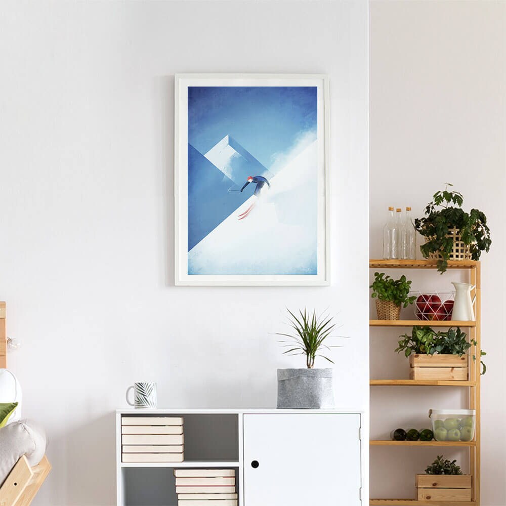 Ski Print by Henry Rivers | Skiing Wall Art | Skier Art Poster - Etsy