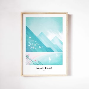 Amalfi Coast Print by Henry Rivers | Amalfi Coast Wall Art | Amalfi Coast Art Poster