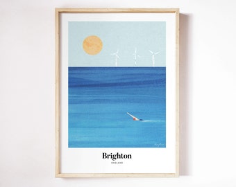 Brighton Print by Henry Rivers | Brighton Wall Art | Brighton Art Poster