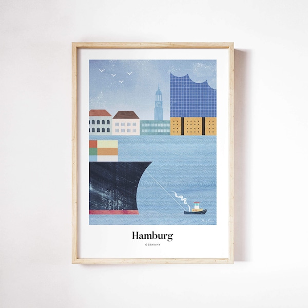 Hamburg by Henry Rivers | Hamburg Wall Art | Hamburg Art Poster