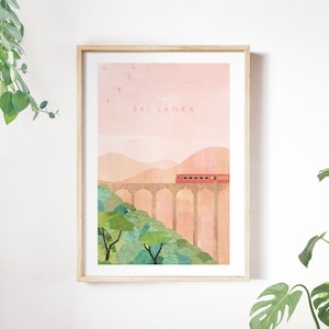 Sri Lanka Travel Poster Print por Henry Rivers / Sri Lanka Travel Wall Art / Minimalista Vintage Retro Style Travel Art