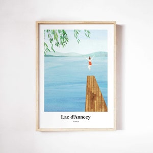 Lac d'Annecy Print by Henry Rivers | Lac d'Annecy Wall Art | Lac d'Annecy Art Poster
