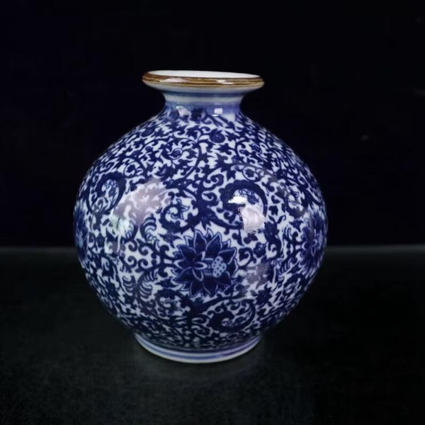 Blue and White Porcelain Vase Etsy