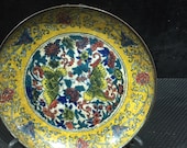Chinese antique hand-painted bucket color plate in the Kangxi reign of the Qing dynasty