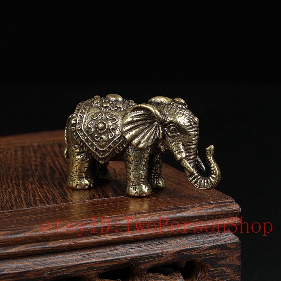 Chinese Vintage Pure Copper Carved Elephant Statue Etsy