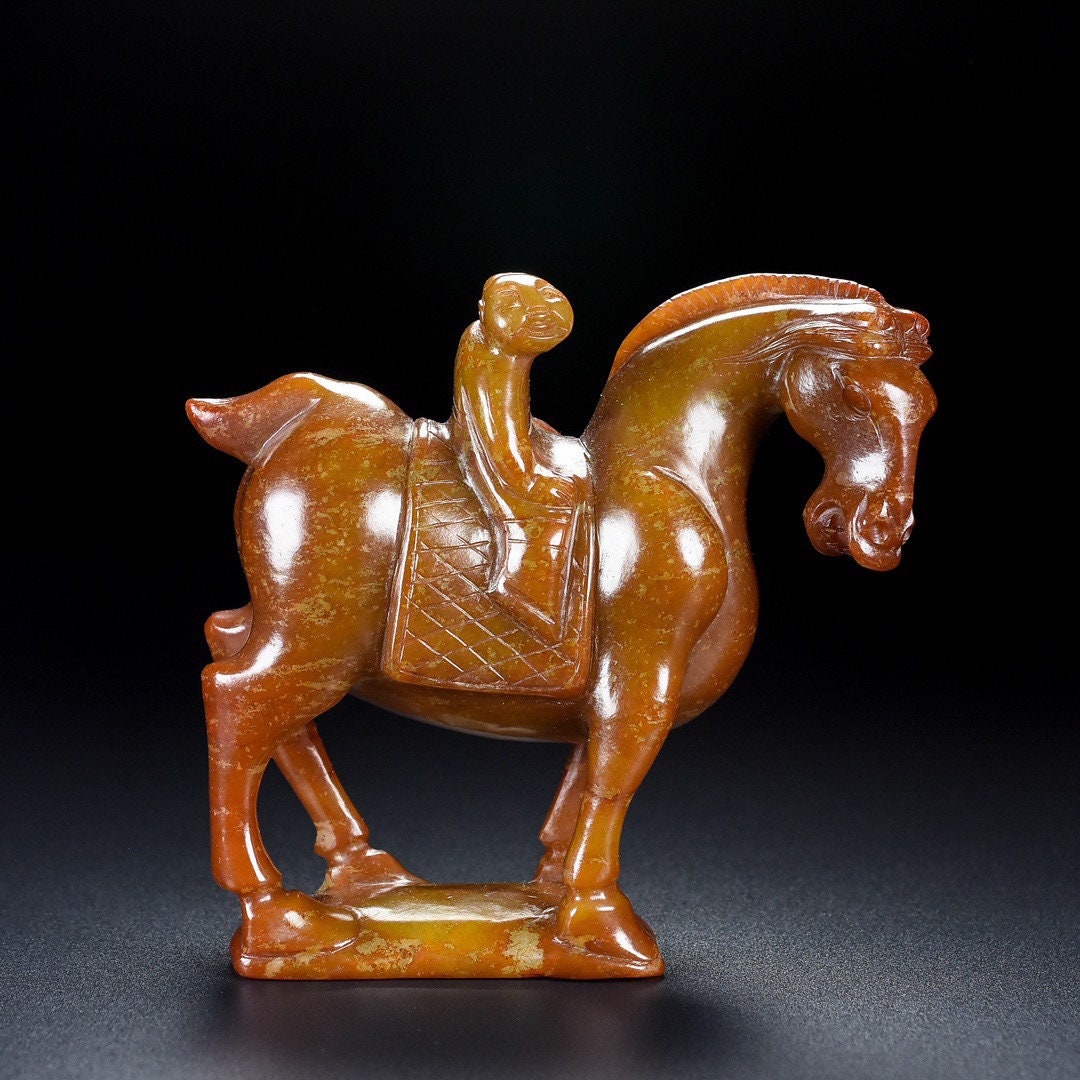 Beautiful and Rare Handcarved Chinese White Jade Horse Statue Etsy