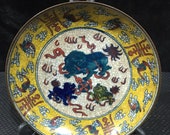 Chinese antique hand-painted bucket color plate in the Kangxi reign of the Qing dynasty