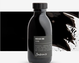 Jackson's Indian Ink 150ml Black - Permanent Ink for Artists