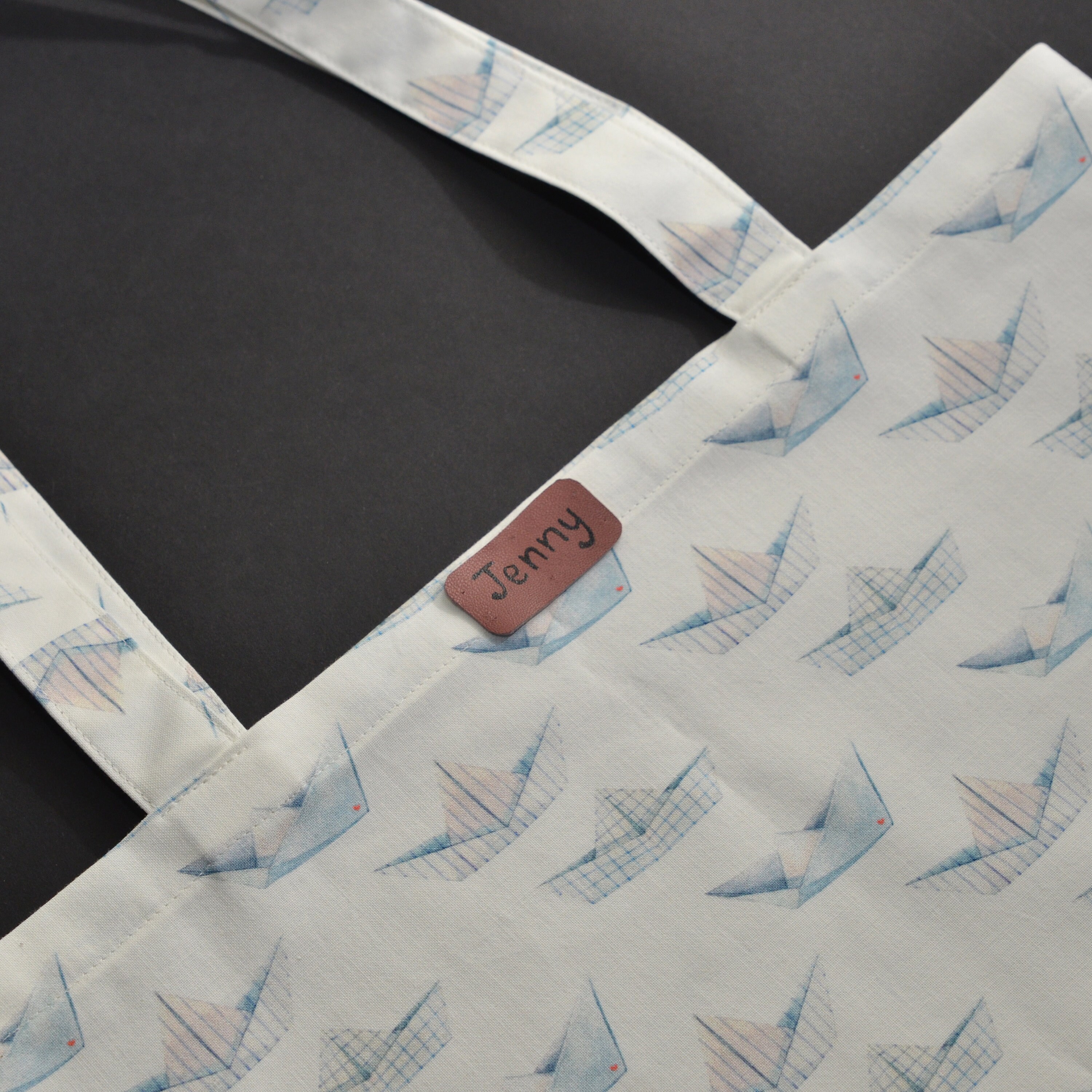 Paper boats cotton reusable bag tote bag shopper Etsy