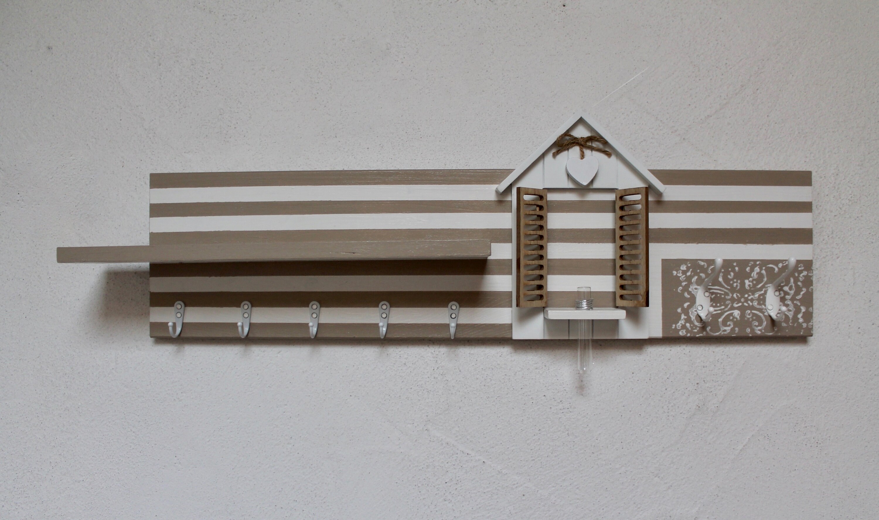 Wandregal Schlüsselbrett oder Handtuchhalter Holz 1 Ablage | Etsy