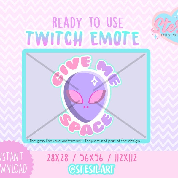 E-8 / Twitch Emote / UFO / OVNI / Space / Pastel /  kawaii / Streamer Graphics