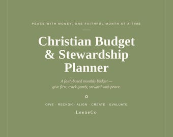 Christian Budget Planner Printable, Tithe Tracker & Debt Payoff, Faith Stewardship Planner for Women, Monthly Savings and Giving PDF