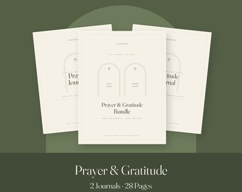 Prayer & Gratitude Journal Bundle Printable | Christian Prayer Planner, Thankfulness Journal Set, Answered Prayer Log, Faith Devotional PDF