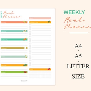 Weekly Healthy Meal Planner Printable, Meal Plan Template, Diet Table ...