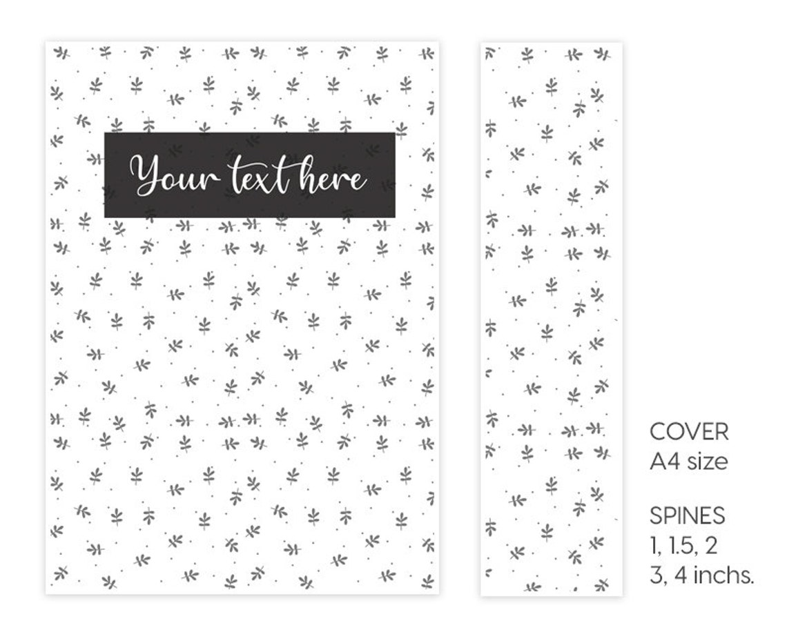 Mini Leaf Binder Cover Printable, Printable Binder Cover and Spines
