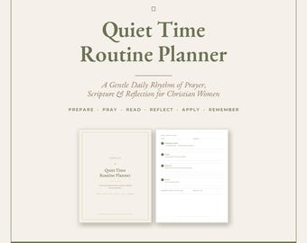 Quiet Time Planner Printable, Daily Devotional Planner for Christian Women, Prayer Scripture & Reflection Journal, Instant PDF Download