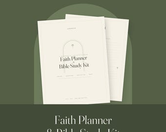 Christian Planner Printable Bundle | Bible Study Kit, Prayer Journal, Sermon Notes, SOAP Worksheet, Faith Planner Pages, Scripture Tracker