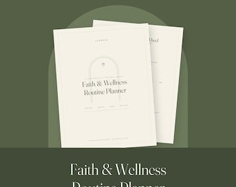Christian Wellness Planner Printable | Faith & Self Care Journal, Quiet Time Tracker, Prayer Routine, Habit Tracker, Scripture Affirmations