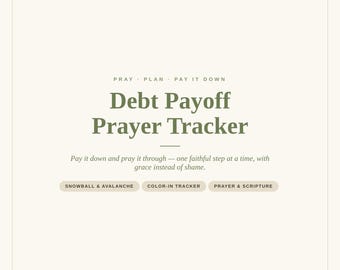 Debt Payoff Tracker Printable, Christian Debt Snowball Prayer Planner, Faith Debt Free Journal for Women, Instant PDF Download